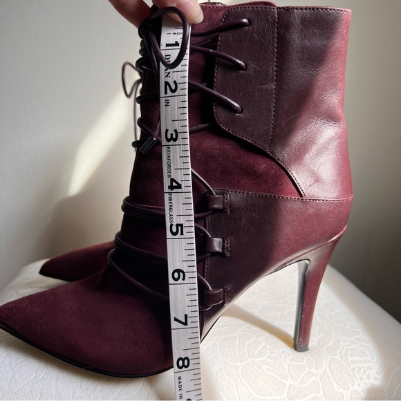 Nine West Maroon Leather Lace-Up Boot Size 5 1/2 - Picture 9 of 12